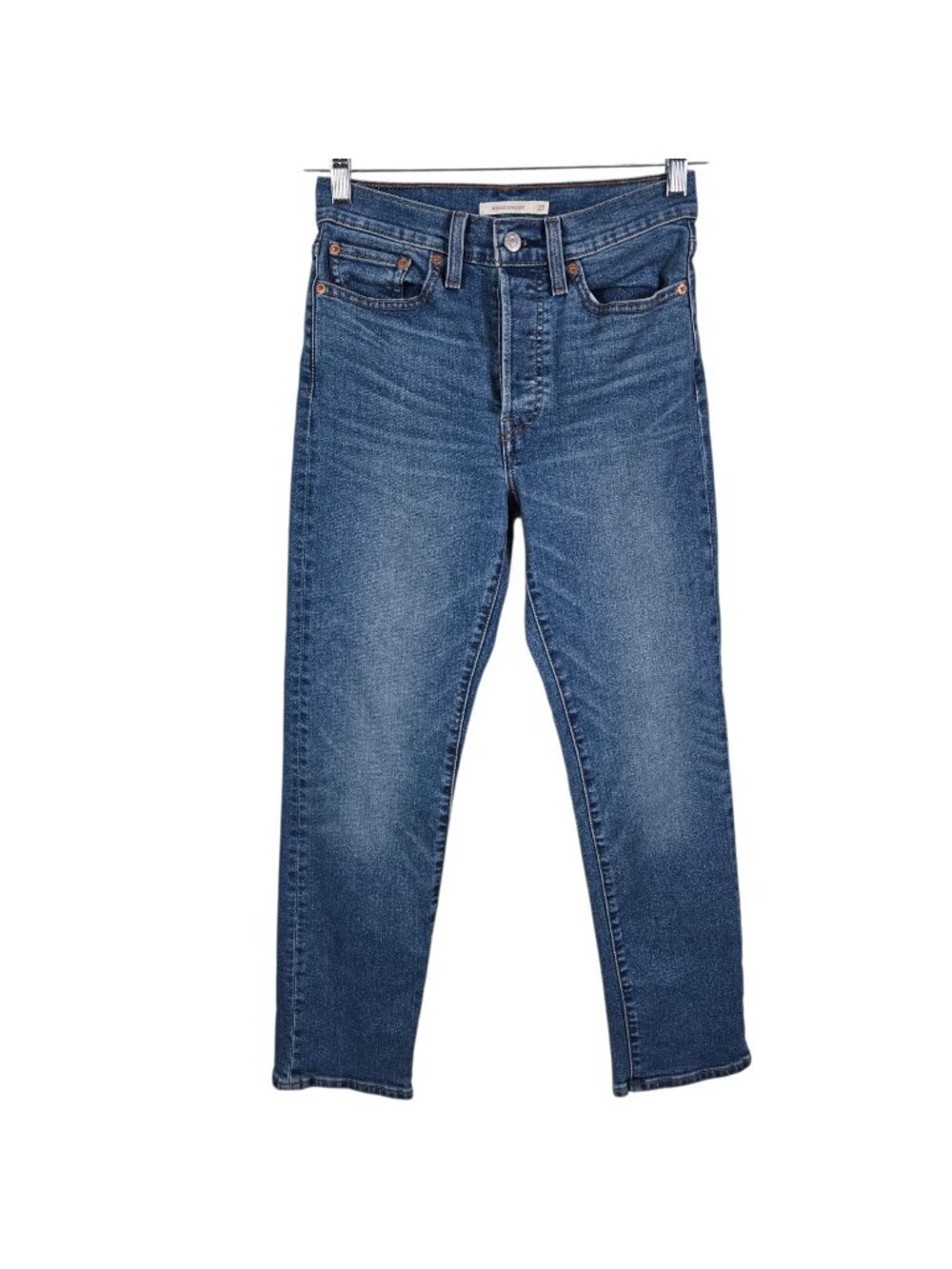 Levi's Womens Wedgie Straight Button Fly Medium Wash Blue Denim Jeans Size 27